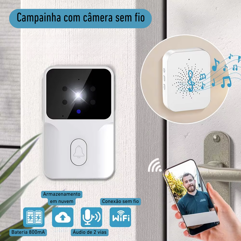 CAMPAINHA COM CÂMERA SEM FIO -  SUA CASA INTELIGENTE E SEGURA