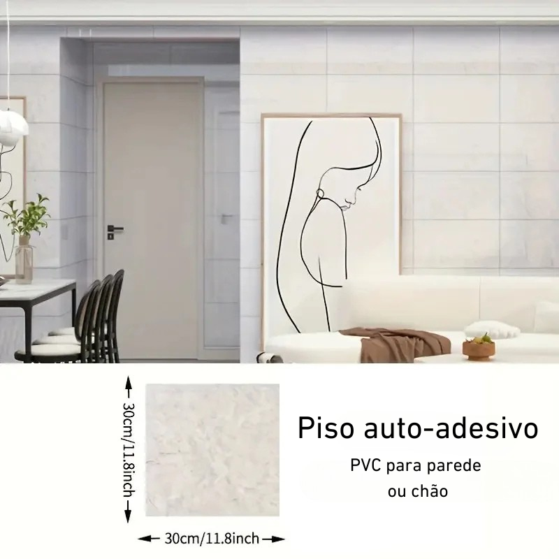 PISO AUTO-ADESIVO Á PROVA D`ÁGUA- RENOVE SUA CASA