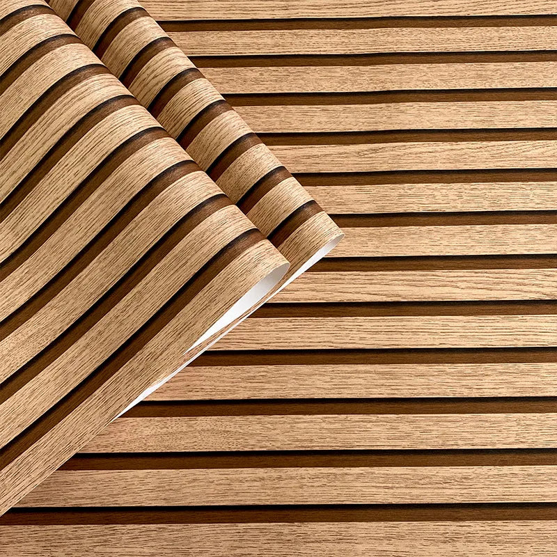Papel de parede madeira ripada - Um toque clássico e prático para sua casa !