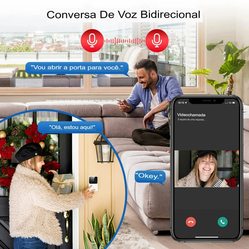 CAMPAINHA COM CÂMERA SEM FIO -  SUA CASA INTELIGENTE E SEGURA