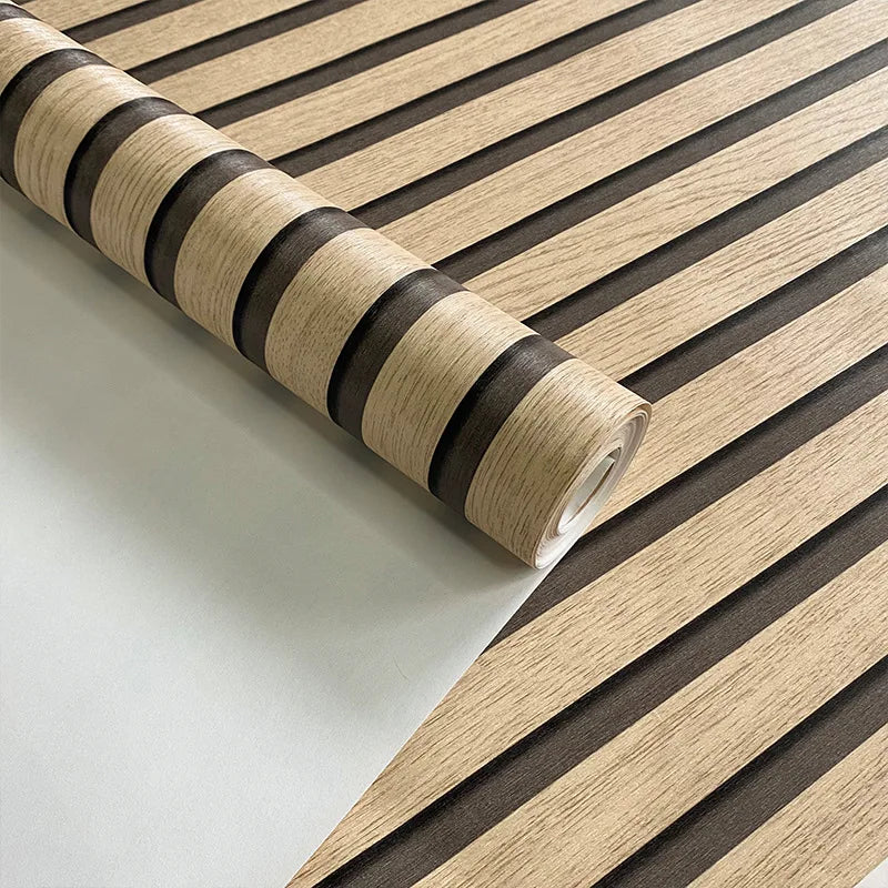 Papel de parede madeira ripada - Um toque clássico e prático para sua casa !