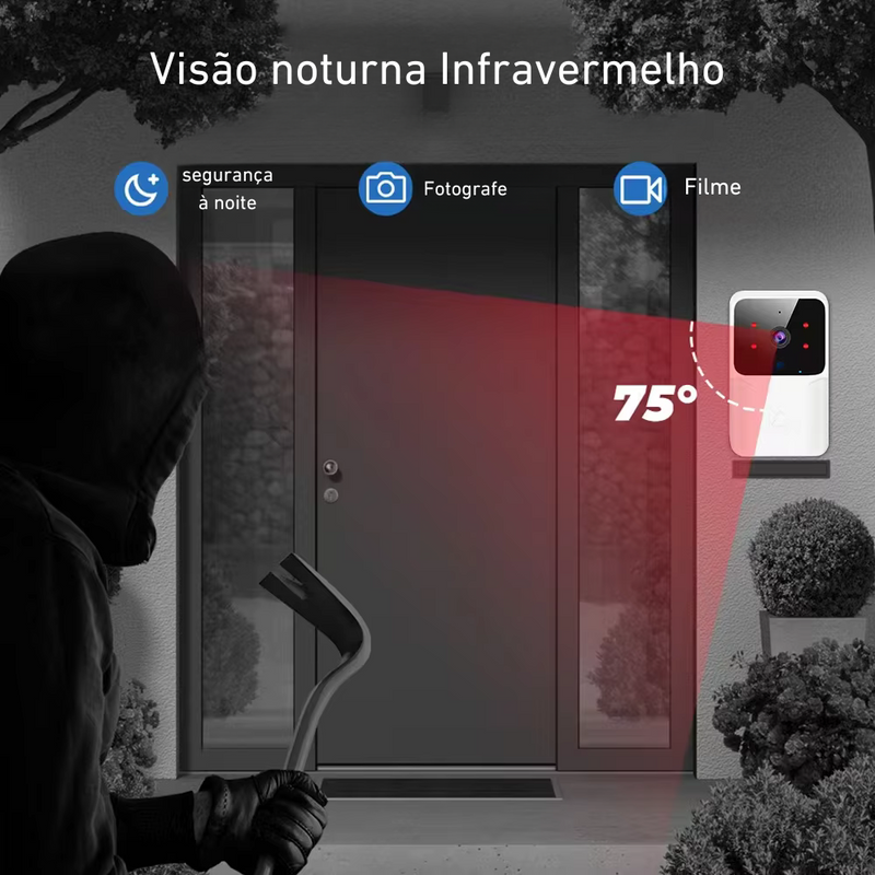 CAMPAINHA COM CÂMERA SEM FIO -  SUA CASA INTELIGENTE E SEGURA